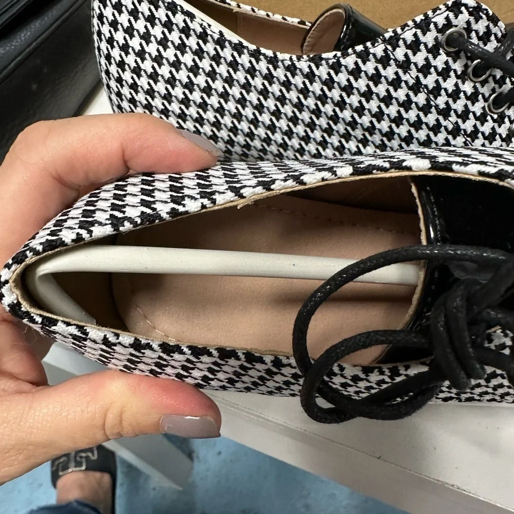 houndstooth Witchy Oxford Heels – Size 42
